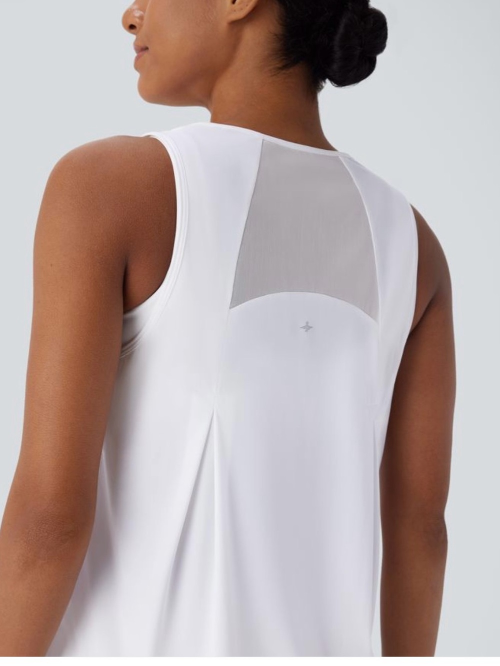 Women's White Sleeveless Mesh-Back Active Tank